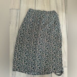 Floral midi skirt with split leg